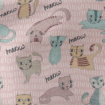 Hand Drawn Brush Cat Waterproof Canvas