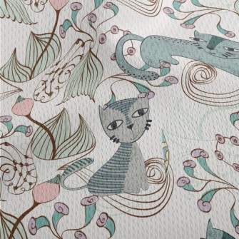 Hand Painted Textured Cat Flow Athletic Mesh Flat Back