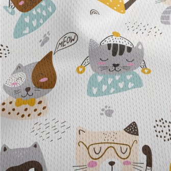 Modern Cute Cat Athletic Mesh Flat Back