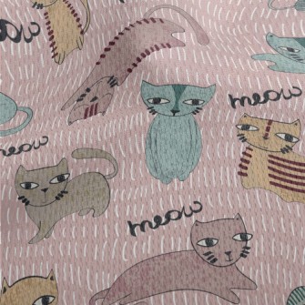 Hand Drawn Brush Cat Athletic Mesh Flat Back