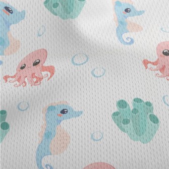 Cute Octopus, Seahorse And Cor Athletic Mesh Flat Back