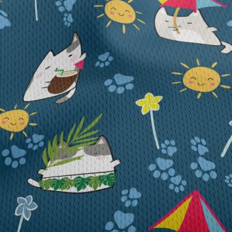 Summer Life Cat Athletic Mesh Flat Back