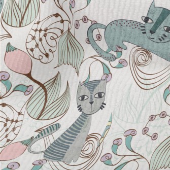 Hand Painted Textured Cat Flow Terry