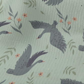 Gray And Black Elegant Swan Terry
