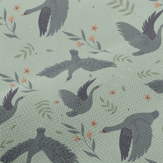 Gray And Black Elegant Swan Performance Linen