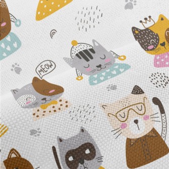 Modern Cute Cat Performance Linen