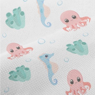 Cute Octopus, Seahorse And Cor Performance Linen