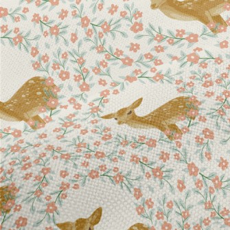 Hand Drawn Delicate Deer And F Performance Linen