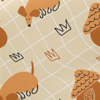 Long Cute Dachshund Twill