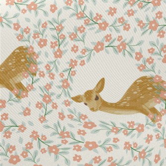 Hand Drawn Delicate Deer And F Twill