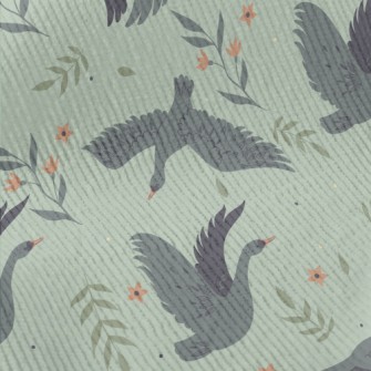 Gray And Black Elegant Swan Standard Corduroy