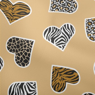 Heart Shape Animal Print Dobby