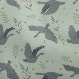 Gray And Black Elegant Swan Dobby