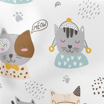 Modern Cute Cat Stretch Ponte