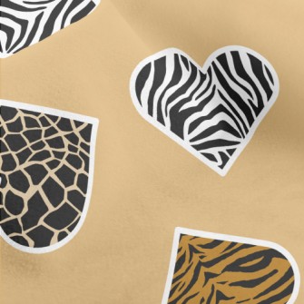 Heart Shape Animal Print Micro Fleece
