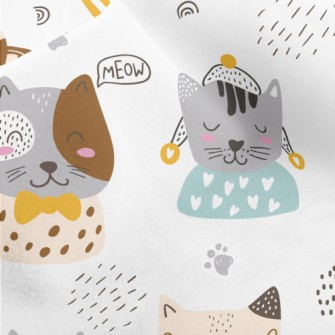 Modern Cute Cat Micro Fleece