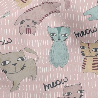 Hand Drawn Brush Cat Micro Fleece