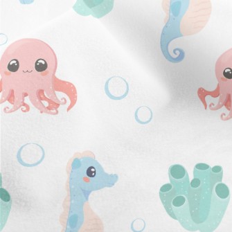 Cute Octopus, Seahorse And Cor Micro Fleece