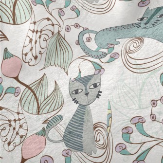 Hand Painted Textured Cat Flow Minky