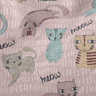 Hand Drawn Brush Cat Minky