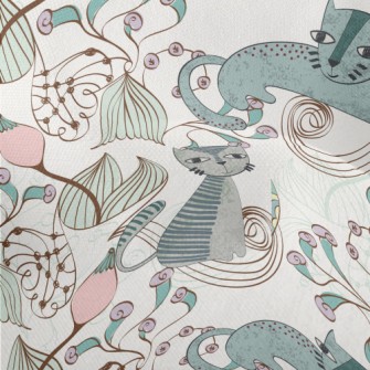 Hand Painted Textured Cat Flow Lightweight Performance Linen