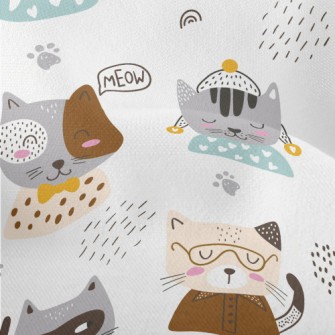 Modern Cute Cat Lightweight Performance Linen