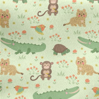 Cute And Lovable Animals Jersey Backed Fleece