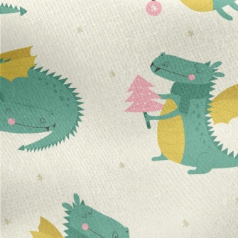 Fairy Tale Cute Dragon Jersey Backed Fleece