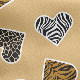 Heart Shape Animal Print Jersey Backed Fleece