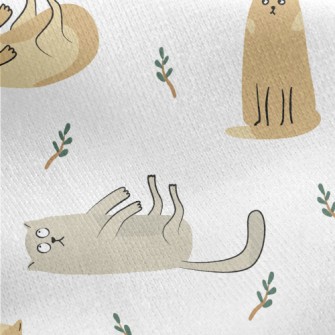 Cute Cat Jersey Backed Fleece