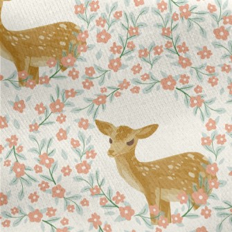 Hand Drawn Delicate Deer And F Jersey Backed Fleece