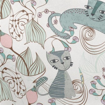 Hand Painted Textured Cat Flow Pongee