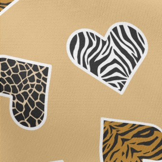 Heart Shape Animal Print Pongee
