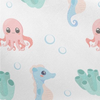 Cute Octopus, Seahorse And Cor Pongee
