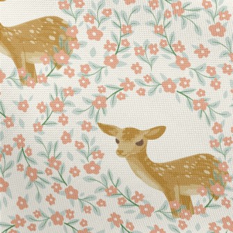 Hand Drawn Delicate Deer And F Pongee