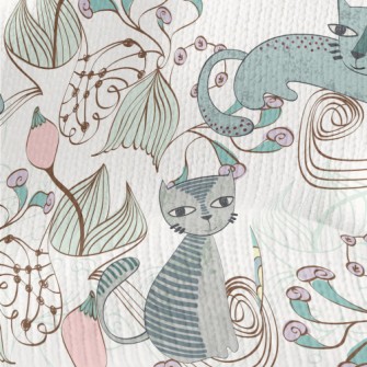 Hand Painted Textured Cat Flow Stretch Jersey