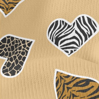 Heart Shape Animal Print Stretch Jersey