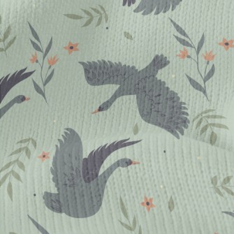 Gray And Black Elegant Swan Stretch Jersey