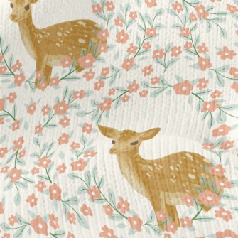 Hand Drawn Delicate Deer And F Stretch Jersey