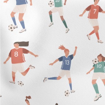 Various Football Players Lightweight Cotton Poplin