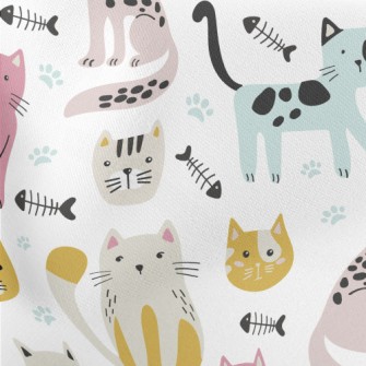 Colorful Cat Lightweight Cotton Poplin