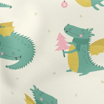 Fairy Tale Cute Dragon Lightweight Cotton Poplin