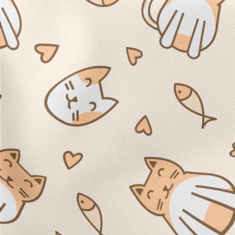 Cute And Well Behaved Cat Lightweight Cotton Poplin