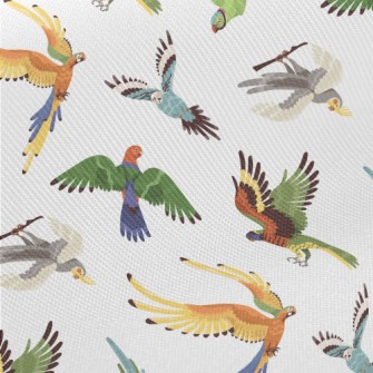 Colorful Realistic Parrot Midweight Cotton Poplin