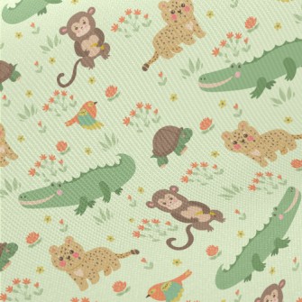 Cute And Lovable Animals Midweight Cotton Poplin