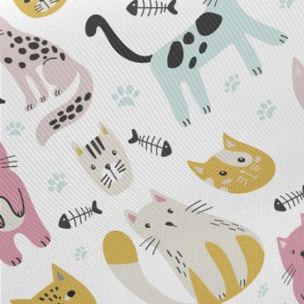 Colorful Cat Midweight Cotton Poplin