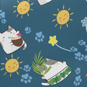 Summer Life Cat Midweight Cotton Poplin