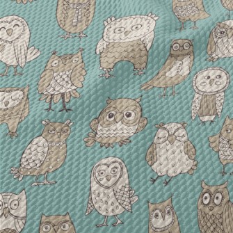 Various Cute Owls Birdseye Piqué