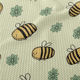 Gentle And Cute Bee Birdseye Piqué