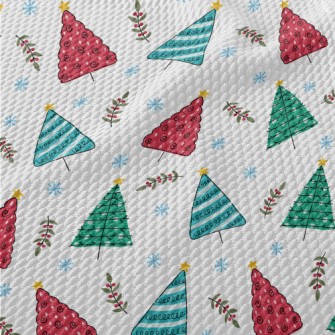 Colorful Hand Drawn Christmas  Birdseye Piqué